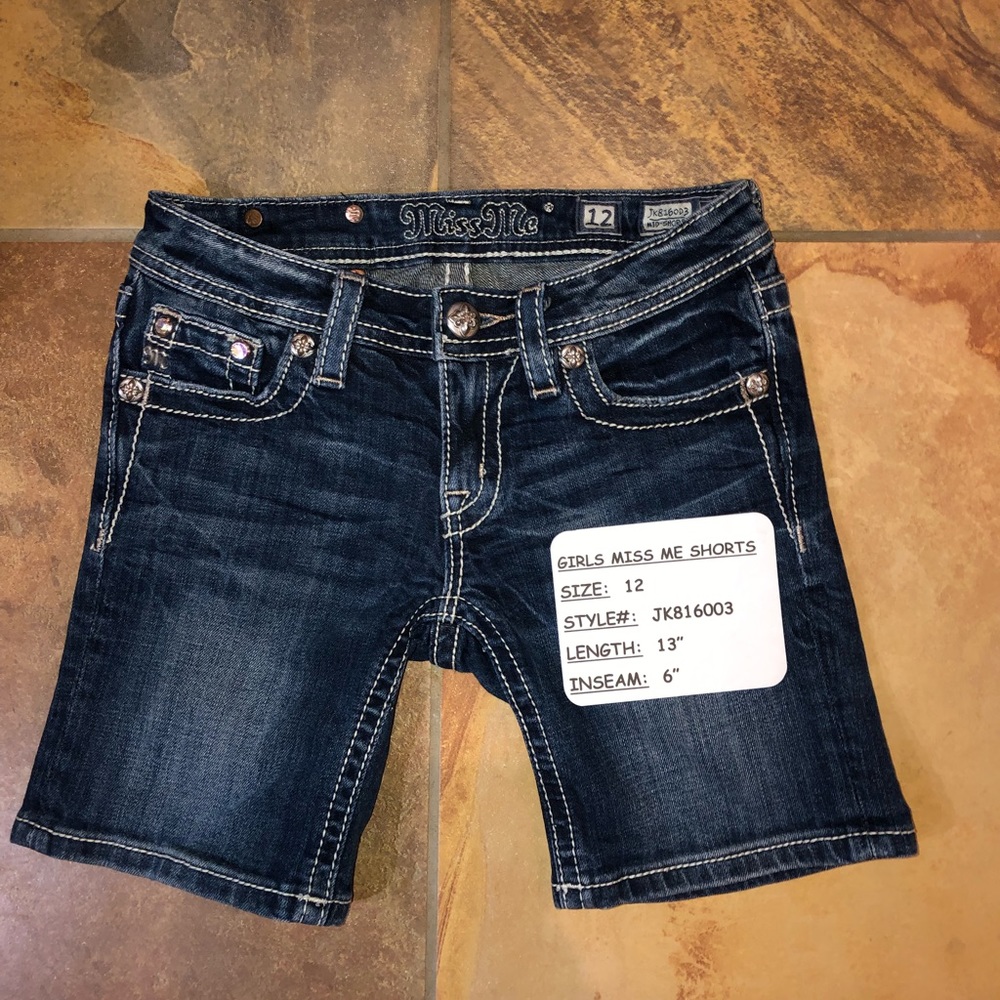 MISS ME BLING JEAN SHORTS - GIRLS SIZE 12